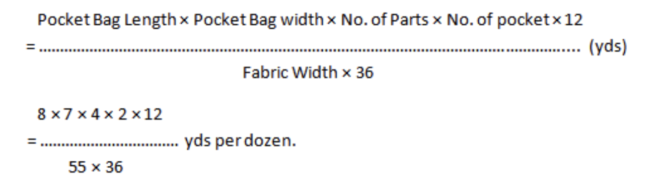 Fabric consumption for the Pocket Bag 